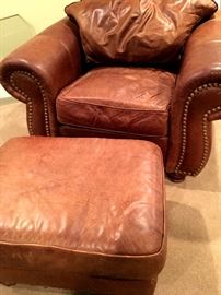 Super Comfy Leather Chair and Ottoman...