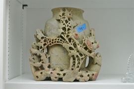 LARGE Soapstone vase...Wonderful condition $175