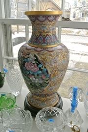 Large 50's era Cloisonné Vase,Unmarked but China Made. Approx 20-24" tall $250