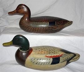 Rare Original Charles Perdew Mallard Drake & Hen Decoys
