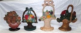 Cast Iron Flower Basket Door Stops