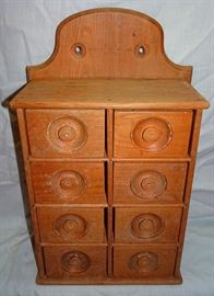 8 Drawer Wooden Wall Spice Box