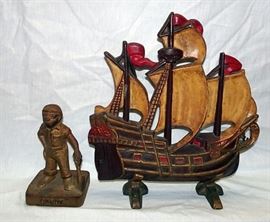 Cast Iron Ship & "Sandy" Door Stops