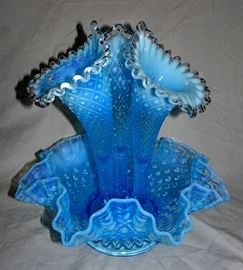 Blue Opalescent Epergne 