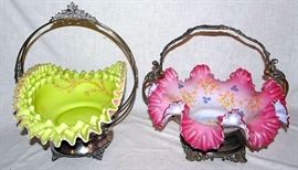 Victorian & Art Glass Brides Baskets