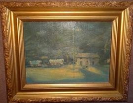 Oil Painting By St. Louis Artist Fred Conway of Grant's Cabin