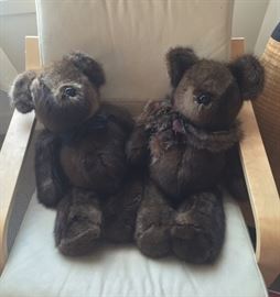 Large teddy bears, made from vintage furs