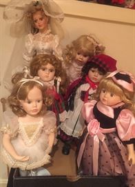1990s porcelain head dolls (various makers)
