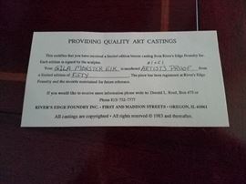 River's Edge Foundry bronze Gila Monster Elk sculpture