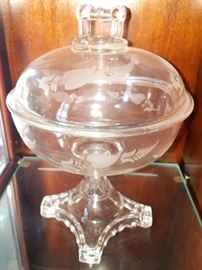 Antique compote dish with lid