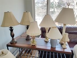 Lamps (console table and other furniture in picture are not for sale)