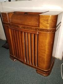 Antique floor radio cabinet
