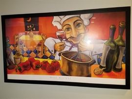 Framed Chef art
