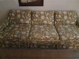 Vintage MCM Retro Sofa in Original Quilted Fabric by Windsor Gallery.  Like New Condition!  88" Wide