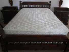 Queen Link-Taylor Headboard, Footboard and Frame.     Queen Mattress Set by Stearns & Foster