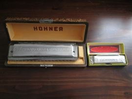 Vintage Hohner Harmonica in Case, Germany                                              Vintage Hotz "Atta Boy" Harmonica in Case