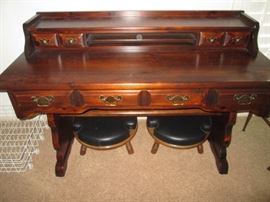 Link-Taylor Desk and 2-Stacking Stools, 54" X 25"