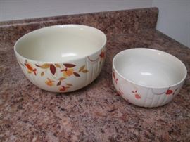 Vintage Hall's 2-Bowls, "Autumn Leaf"