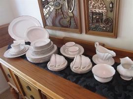 Spode Bone China, England, Platinum Trim, 45 pieces