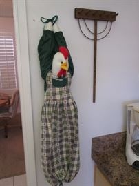 Well, Well, a Hanging Chicken and Old Tool!  Just what every Kitchen needs...