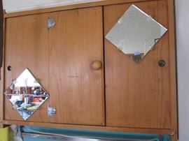 Vintage 1930's Wall-Mount Medicine Cabinet              30" X 22" high.  Sides Slide Open & Center has a Door