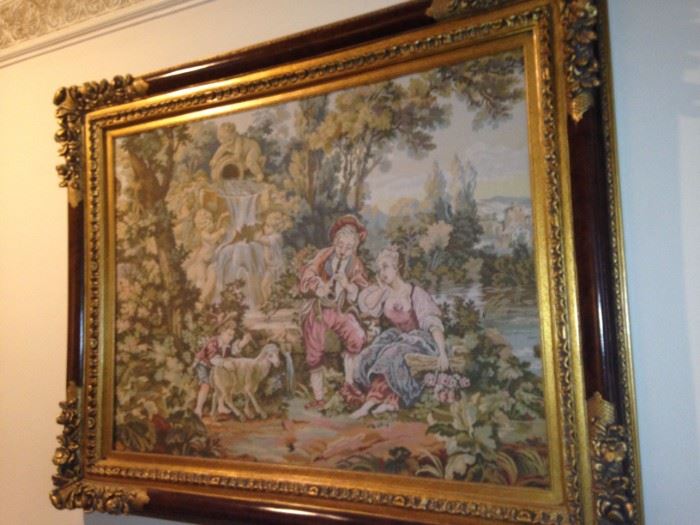 Elaborate frame and tapestry