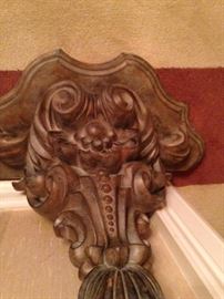 One of two carved wall sconces