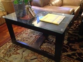Black rectangular side table