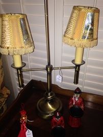 Two light brass lamp