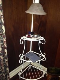 Three-tier corner lamp table