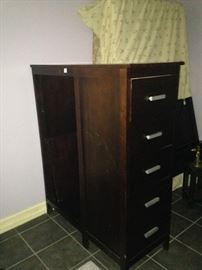 Five drawer chest goes with the desk and twin bed.