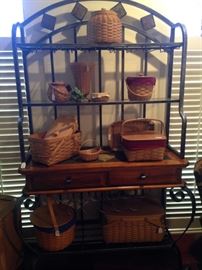 Fabulous baker's rack fill with the famous Longaberger baskets