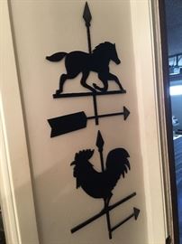 Wooden weather vane stenciled wall art