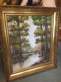 Original oil painting on canvas in frame by Sue hardcastle (Houston Texas)