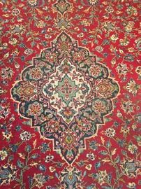 Detail: center medallion of 11 by 13' rug with pad, $400