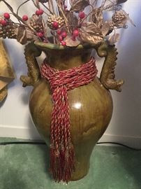 large ceramic vase with gryphons