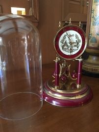 Schatz Anniversary clock with glass dome, as is