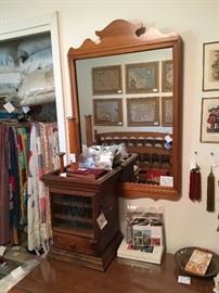Sewing room with antique spool container