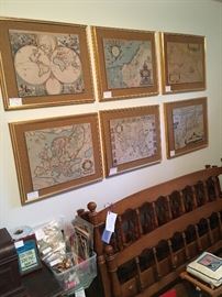 Reproduction antique world maps, Solid rock maple beds; headboards and footboards,