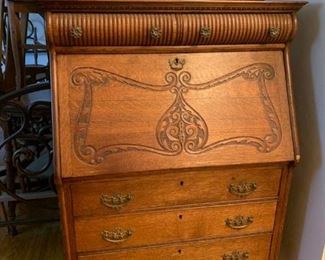 Art Nouveau drop front  desk