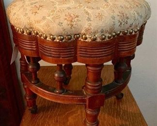 Fancy cherry wood footstool