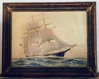 Oil painting on on board by Henry Bernahl , frame is 29-1/2"W x 23"H, canvas is 24" x 18"