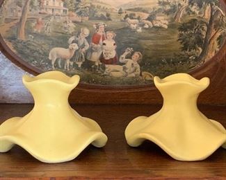 Weller pottery candle holders