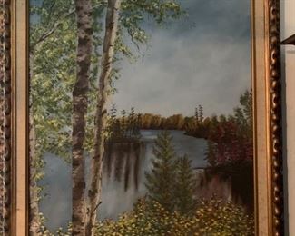 Oil painting frame size 24-1/2"w x 28-1/2"h,                             canvas 20"w x 24"h