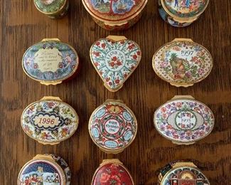 Halcyon Day enamel trinket boxes