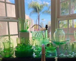 Vintage green glass