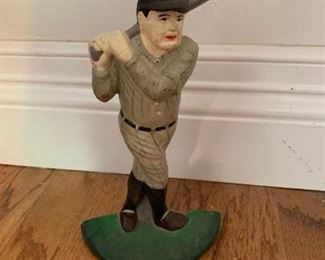 Cast iron Babe Ruth doorstop