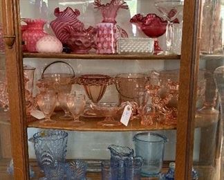 Fenton hand blown vases, Fostoria Navarro stemware, Cambridge, and lots of Elegant Depression glass . . . LOTS!!