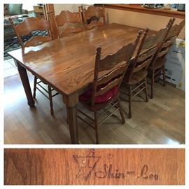 Shin-Lee Oak Table and 6 Chairs
