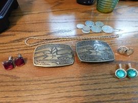 Vintage Men's Buckles, Cufflinks